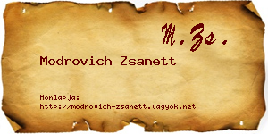 Modrovich Zsanett névjegykártya